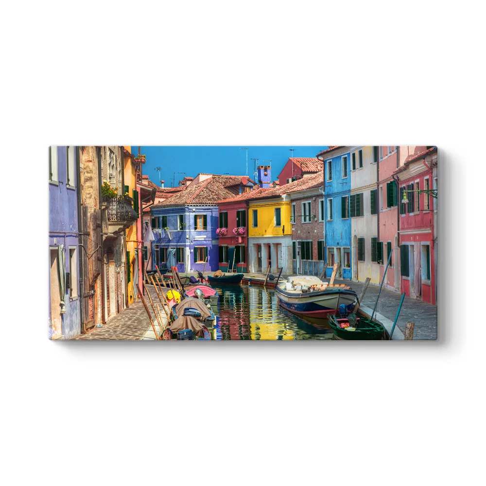Burano Renkli Evleri Tablosu - Model 5